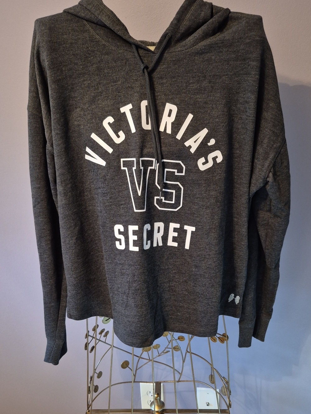 NWOT Victoria's Secret Dark Gray Crewneck Hoodie